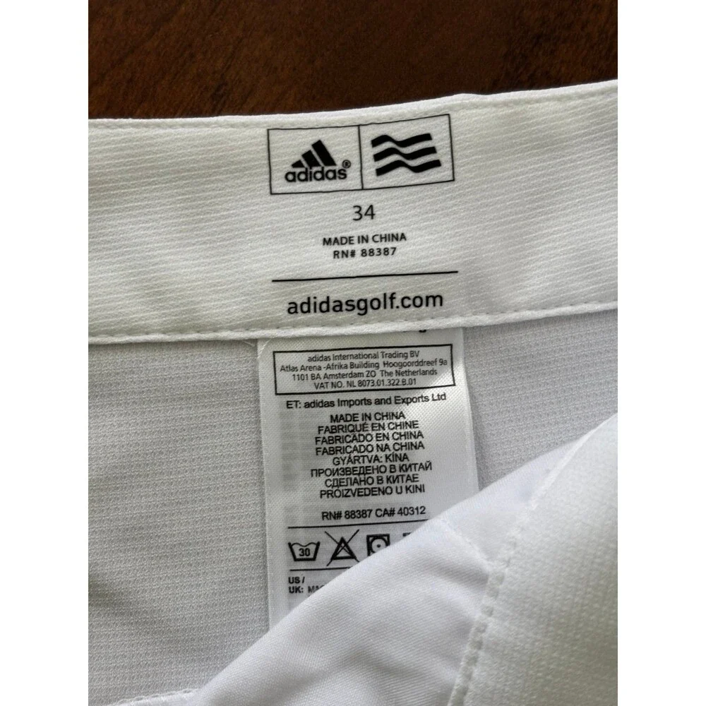 Adidas adizero Golf Mens Flat Front Walking Shorts (34, White)